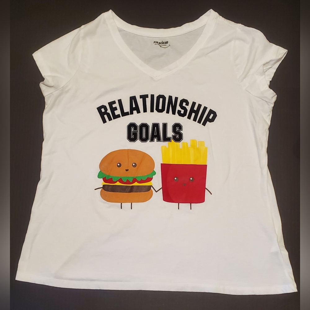 Joe Boxer Women's White Graphic T-Shirt Sz 2X